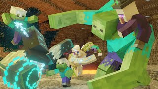 Warden vs Mutant Zombie EPIC FIGHT Minecraft Animation Movie [upl. by Nutter]