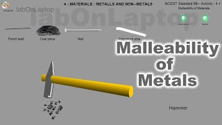 NCERT Class 8th  Activity 41  Metals nonMetals  Malleability of Metals  labOnLaptop [upl. by Lleryd38]