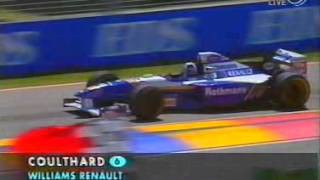 1995 Adelaide 15 Coulthard crashes in the pitlane while leading Race [upl. by Barstow]