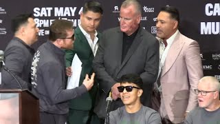 Canelo Álvarez and Oscar De La Hoya almost come to BLOWS [upl. by Eceirehs]