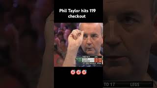 Phil Taylor hits 119 checkout shorts trending darts viralvideo youtubeshorts india sports [upl. by Neelav]