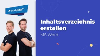 Inhaltsverzeichnis in Word erstellen  Hausarbeit  StudyHelp [upl. by Topliffe]