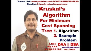 Kruskals Minimum Spanning Tree Algorithm  Kruskals Algorithm  Minimum Cost Spanning Tree [upl. by Luhem]