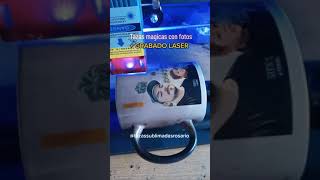 Grabado laser externo en taza magica sublimada con fotos [upl. by Annoved]