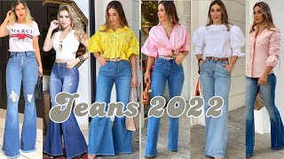 JEANS ACAMPANADOS SUPER TENDENCIA 2022 JEANS BOTA CAMPANA MODA MUJER 2022 JEANS ANCHOS [upl. by Nnoryt]