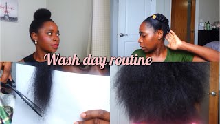 Length Retaining Wash Day Routine Trimming Splitend [upl. by Palla]