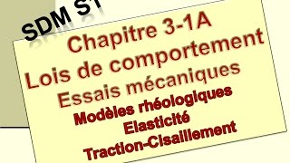 Cours 31A de la Science des Matériaux pour le GMP  Modèles Rhéologiques Traction Cisaillement [upl. by Cassandra]