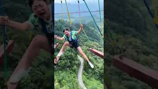 Bungee Jumping Moment In A Beautiful PlaceAsmr Bungee Jumping Funny Shorts [upl. by Eux]