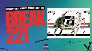 201617 Panini Donruss Soccer Hobby Box  CRACKED BOX  BREAK 221 [upl. by Aelc]