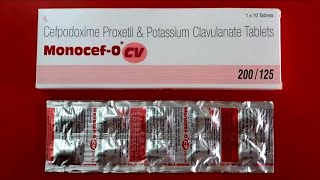 Monocef O CV 200125 tablet usesCefpodoxime amp Clavulanic acidMonocef O CV Dosage Side effect [upl. by Ahseniuq]