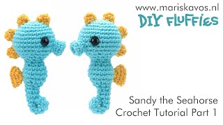 Seahorse crochet tutorial PART 1  Free Easy Amigurumi pattern for beginners [upl. by Airdnas]