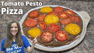 Tomato Pesto Pizza Recipe  Whole Food PlantBased [upl. by Yecnuahc]