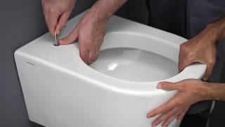 Sanindusa  How to install a wall hung toilet with a hidden fixation [upl. by Adnoluy]