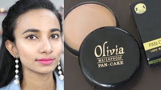 How to Use Pan Cake Foundation Olivia Pan Cake Makeup Tutorial Detail ReviewHindi [upl. by Georgena]