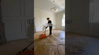 refinishingrestoring our 127 year old wooden floors floorsanding floor diyhome homerenovation [upl. by Anaitak]