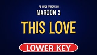 Maroon 5  This Love  Karaoke Lower Key [upl. by Chatwin331]