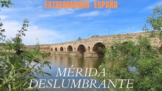 Parque del Río Guadiana y Puente Romano de Mérida Extremadura Ciudades Top España [upl. by Lindo]