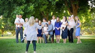 Group Portraits Outdoors 16 and counting big family Photoshoot vlog 024 [upl. by Nilecoj]