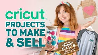 4 EASY PROJECTS TO MAKE amp SELL WITH CRICUT [upl. by Ativ856]