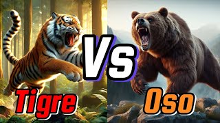 Animales⚔️Enfrentados TIGRE 🆚️ OSO [upl. by Anderegg83]