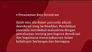 Tugas video matkul Pendidikan Pancasila quotUrgensi Pendidikan Pancasila di Perguruan Tinggiquot [upl. by Armington]