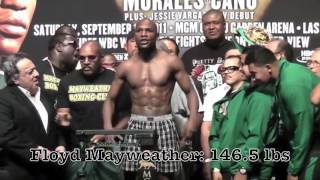 Floyd Mayweather Jr vs Victor Ortiz The WEIGH IN  FIGHTFANCOM [upl. by Esnofla336]