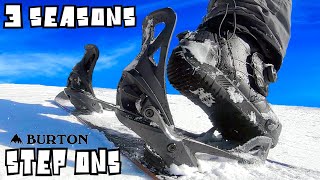 Burton Step On Bindings Review  3 years Later  In Powder [upl. by Mclain487]