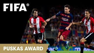 Lionel Messi goal  FIFA Puskas Award 2015 Nominee [upl. by Ramses]