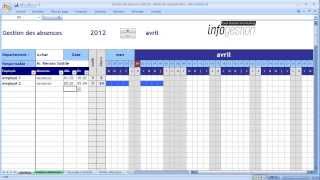 Gestion dabsence sur Excel ou modèle de Planning Vacances sur Excel [upl. by Anna-Diane]