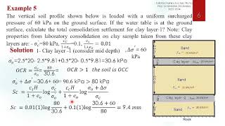 Lecture 4 Soil Mechanics II Calculation Primary ConsolidationExamples شرح امثلة الانضمام الابتدائي [upl. by Judon698]