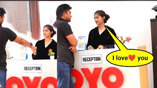 Proposing to OYO hotel girl manager  prank on oyo girl  vishal banarasi [upl. by Enomaj860]