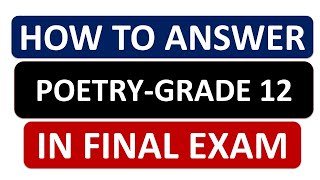 POETRY QUESTIONS  HOW TO ANSWER Grade 12 English grade 12 English poetry THUNDEREDUC [upl. by Waller]