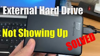 External Hard Drive Not Showing Up in My Computer  Windows 10 SOLVED [upl. by Sirac675]