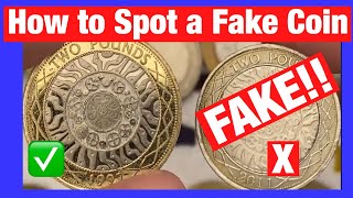 How to Spot a fake £2 Coin  Do you have a fake coin [upl. by Allak]