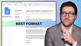 Make a FREE Cover Letter in Google Docs  BEST FORMAT [upl. by Ecnirp453]