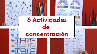 6 ACTIVIDADES PARA TRABAJAR ATENCIÓN Y CONCENTRACIÓN [upl. by Akinhoj]