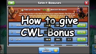 How to give CWL Bonus  Clash of Clans CWL  CWL Medal Distribution [upl. by Keith]