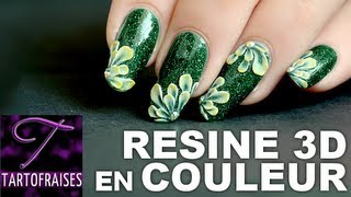 Tuto Nail art 3D résine idée de fleurs colorées [upl. by Spense828]