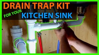 How To Install a Kitchen Drain Trap Assembly with Dishwasher Tailpiece [upl. by Ellezaj757]