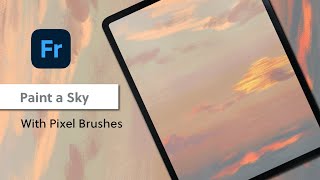 How to paint a Sky  Adobe Fresco Tutorial [upl. by Hittel]