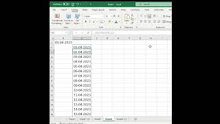 2 Methods to Generate Sequential dates in Excel shortfeed excel shorts [upl. by Nehttam]