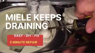 🌎 Miele Dishwasher  DRAIN WON’T STOP FIXED 😃 [upl. by Neumark]