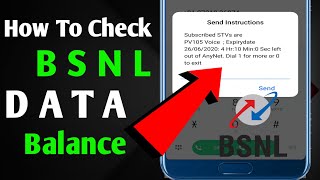 Check Your BSNL SIM DATA Balance And expiry date  BSNL Mobile Data Enquiry BSNL Data Check [upl. by Aronek]