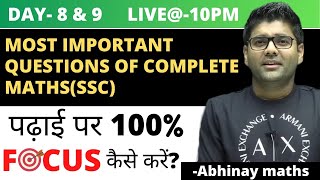 How to Increase your Concentration  Most Important Ques of Complete Maths Day 89 ABHINAY SHARMA [upl. by Nahtnaoj]