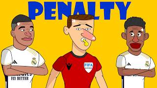 Penalty for REAL MADRID 🤣  Penalti a favor del Real Madrid Part 2  Football Cartoon ⚽ [upl. by Ranie]