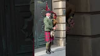 Bagpiper at Edinburgh bagpiper bagpipes edinburgh scotland kilt music localmusic [upl. by Nnylesor]