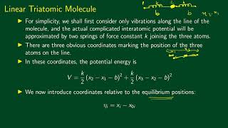 Free vibrations of a Linear Triatomic Molecule [upl. by Uzial]