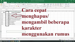 Cara menghapus atau mengambil sebagian karakter di sebuah Cell [upl. by Marilyn]