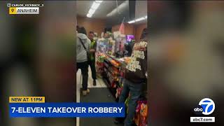 7Eleven clerk in Anaheim punched threatened and shoved during takeover robbery [upl. by Ecnerewal]