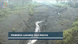 MeganoticiasColima 🌋🌧️🪨 Primeros lahares volcánicos en barrancas de Colima [upl. by Prissie]